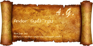 Andor György névjegykártya